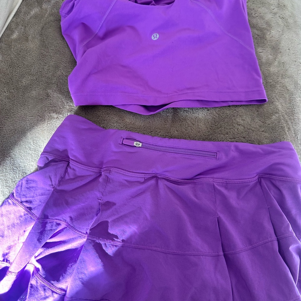 Purple Lululemon skirt high neck align top set - Picture 4 of 10